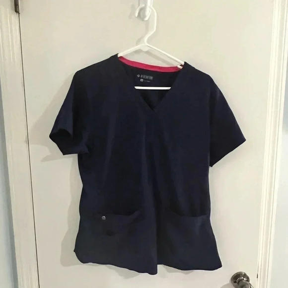Navy Medcouture Medium scrub top - Picture 1 of 4
